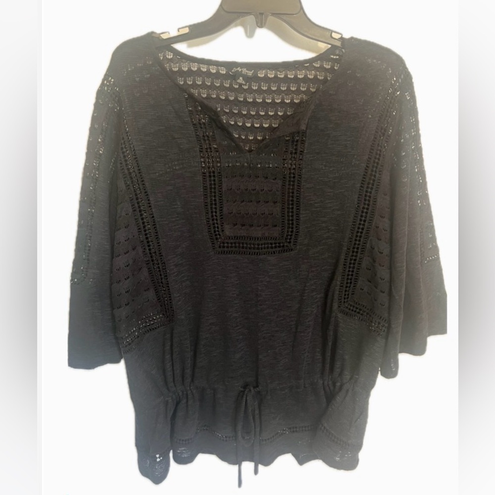 Lucky Brand Black Crochet Women's Blouse
